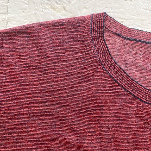 Theory sheer maroon thin-striped sweater - Picture 3 of 9